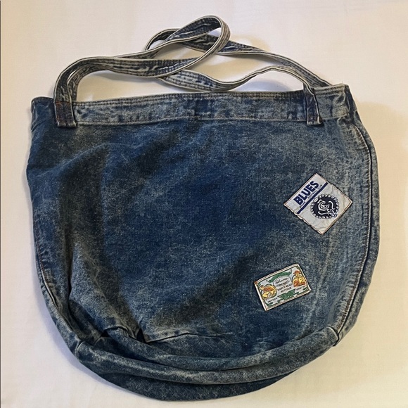 VTG Shane Denim Tote Bag with Patches - Picture 3 of 6